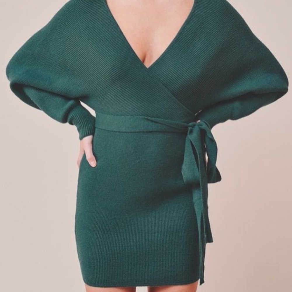 Forest green Saints and secrets knit dress